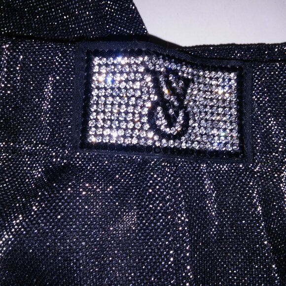 Victoria Secret Sleepwear Set Top & Bottom Black Silver Pajama Long Sleeve Pants - Picture 7 of 10